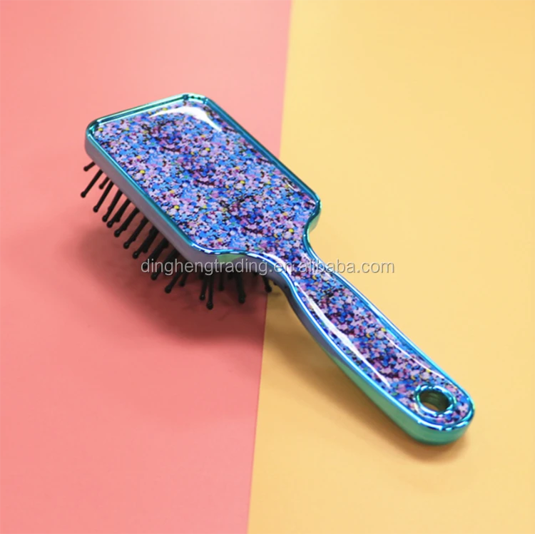 Wholesale Private Label Plastic Small Styling Cushion Massage Glitter Hair Comb for Kids