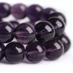 Wholesale Smooth Garnet purple Glass Crystal Round Loose Beads 15
