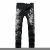 Import Wholesale Straight Designer Print Pattern Trousers Denim Pants Black Men Fashion Jeans from China