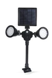 Wholesale two heads outdoor garden light solar power IP65 double heads LED wall light for garder yard path