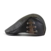 Wholesale Unisex Custom Man PU Leather Vintage Adjustable Newsboy Lvy Gatsby Cabbie Golf Painter Driving Beret Hat Cap