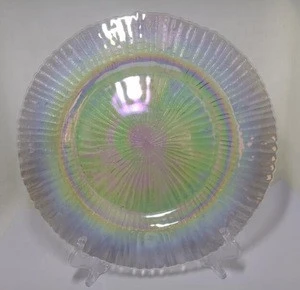 wholesale wedding colored round clear glass charger plates