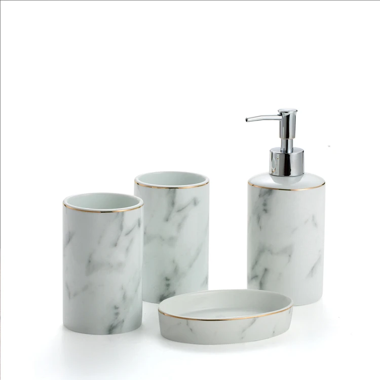 Wholesale white marble effect ceramic bathroom sets toilet