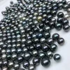 wholesales DIY BEADS,8-11 mm good quality AA+  round nature loose tahiti pearl with half,OR no hole,black color