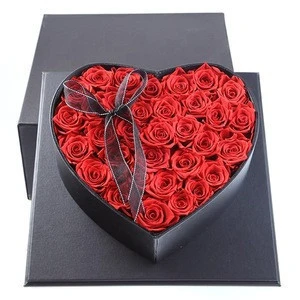 Wholesales Eternal Preserved Rose Flower Large Heart Box For Best Gifts