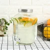 Wide Mouth Easy Filling Fruits, And Ice Mason Jar Glass Drink &amp; Beverage Dispenser