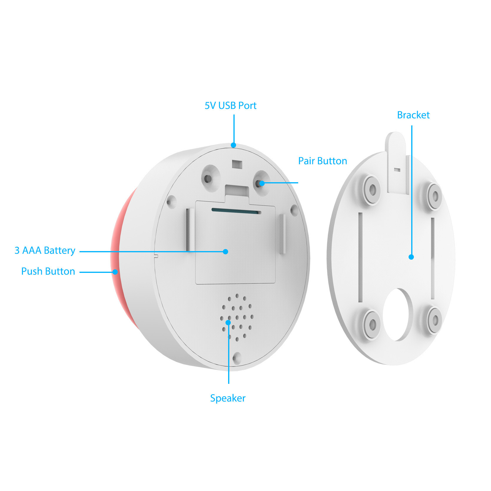 Buy Wireless 110db Strobe 7 Color Flash Led Light Doorbell For Deaf