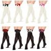woman Ladies Over The Knee Hold Up sexy black Stockings Socks Thigh High With Bows Fancy Dress CC206