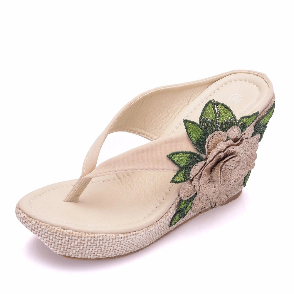 Woman Slippers Lady Home Slippers Casual Beach Flip Flops Sandals Platform Wedge Summer Sexy High Heel Slippers