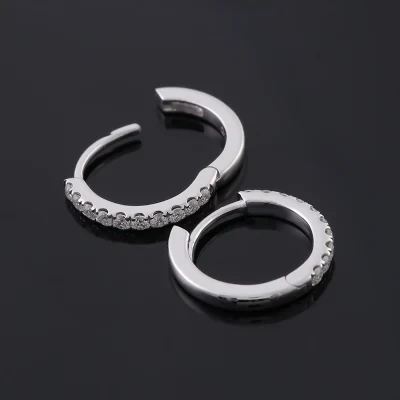 Women Drop Earrings in 10K White Gold 3mm Moissanite Diamond