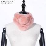 Womens Thick Warm Real Rex Rabbit Fur Pom Pom Scarf