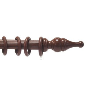 Wood Curtain Pole with Accessories Finials Brackets Set 50MM 35MM fluted Curtain Rod