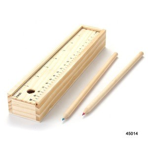 Buy Wooden Ruler With Color Pencil In Cuboid Wooden Set from Hangzhou ...