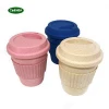 YACHEN100% compostable ECO-friendly  macaron biodegradable  bamboo wheat fiber coffee cup with lid