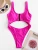 Import ZAFUL Neon Zip Cutout O-ring High Cut Swimsuit from China