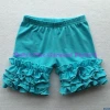 0-14 years Age Girls Summer Clothes Boutique Childrens Solid Cotton Icing Ruffle Shorts for Kids BS258