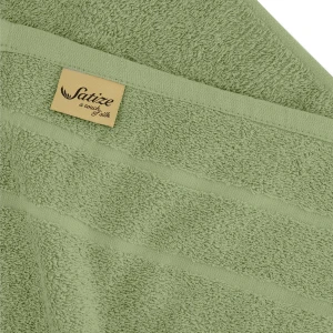 High Quality 100% Cotton Satize Branded Green Color Hand Towels 50x100 cm