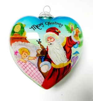 Inside Hand painted glass Christmas ball Christmas baubles