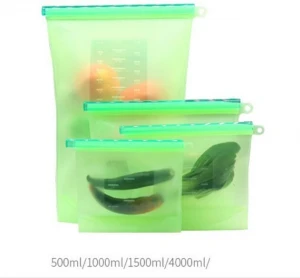Aimhi 4pc Reusable Silicone Food Storage Bag Set