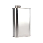 1 Litre Small Square Motor Oil Lubricant Metal Can With Screw Cap, 1 Metal Container