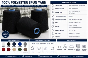 100% Polyester Spun Yarn