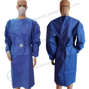 EN13795 Disposable SMS Ultrasonic Seam Medical Isolation Gown