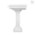Import CUPC certified rectangle modern design white ceramic bathroom two piece pedestal sink from China