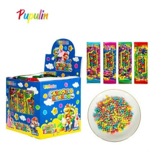 Hot Sale South America Halal Fruit Flavored Sour Powder Candy Confectionary Gumming Candy Sweet Gummy Candy Bags Boxes