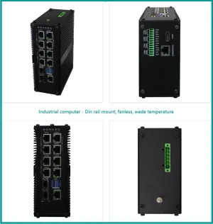 Wide temprature Industrial Computer, Fanless design, ruggedized and DIN-RAIL type computer