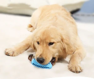 Multifunction biting toy pet dog toothbrush silicone rubber food snack leaking ball training digestion chew
