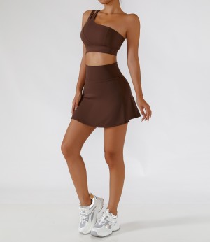 Yoga mini skirt shorts running fitness tennis anti-light sports skirt