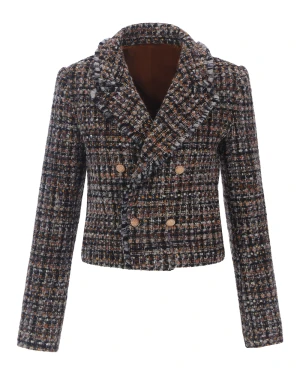 Ladies’ woollen/tweed blazer jacket(T84221)
