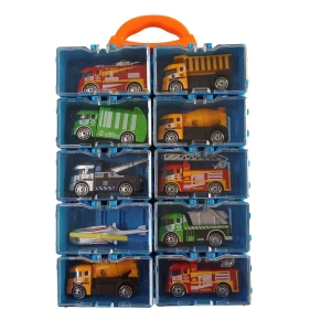 KIMSCARDI Diecast Metal Cars 10-pack 1:64 Scale Diecast Fire Rescue Construction Recycling Toy Model