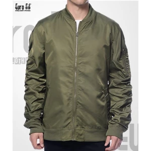 Army Green MA-1 Slim Fit Flight Jacket, MA 1 Flight Bomber Nylon Varsity Jacket, B-15 Jacket