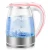 China Glass Electric Tea Kettle Supplier 1.8L Quick Boiling For Household/Hotel Appliance With LED Blue Light