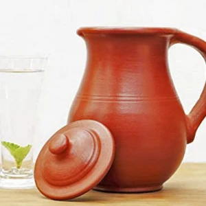 Terracotta/Clay Jug and Glass Set