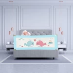 Kiddale Baby Retractable Bedrail, Baby Safety Bed Guard, Baby Bed Fence, Width : 180cm with adjustable height