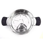Double Wall Stainless Steel Soup Pot Cookware Two Layer 24cm Food Steamer Casserole Pot