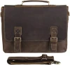 Leather tote briefcase professional laptop bag