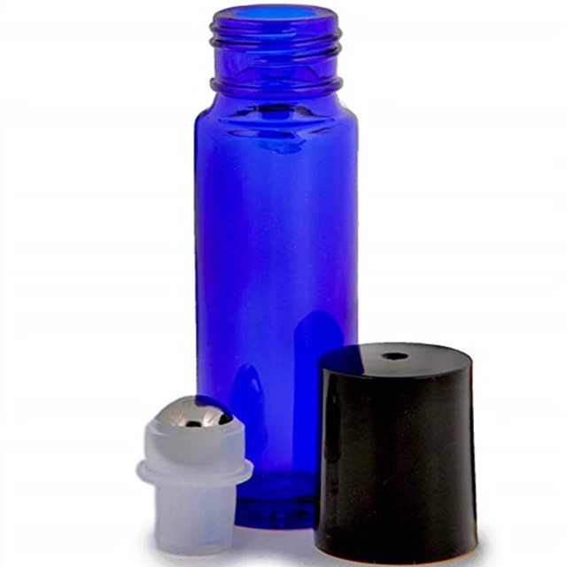 10 ml Cobalt Blue Glass Roll On Bottles with 3 - 3 ml Droppers