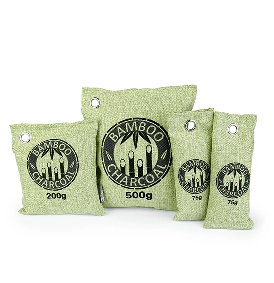 100% Natural Bamboo Activated Charcoal Air Freshener and Purifier Bags Moisture Absorber Deodorizer - Home, Shoes, Car