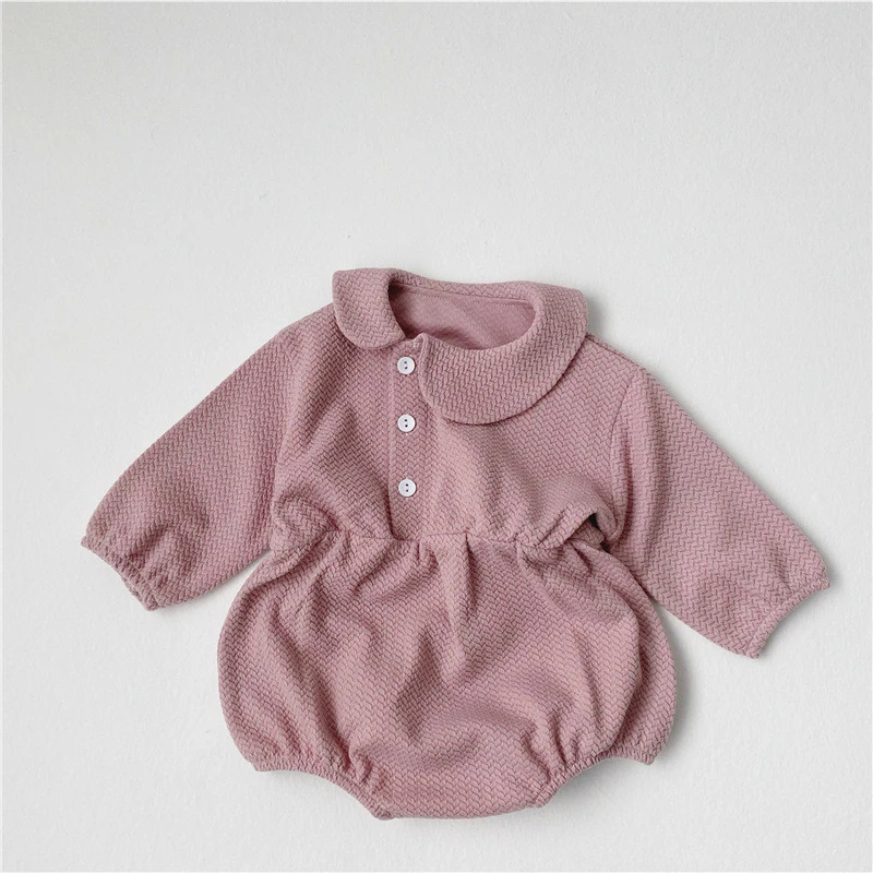 100% Organic cotton no chemical dyeing plain color knitted baby romper for girls