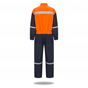 100% polyester/cotton Reflective  Tape Work Coverall Workwear Poplin Bicolor overol Safety suit