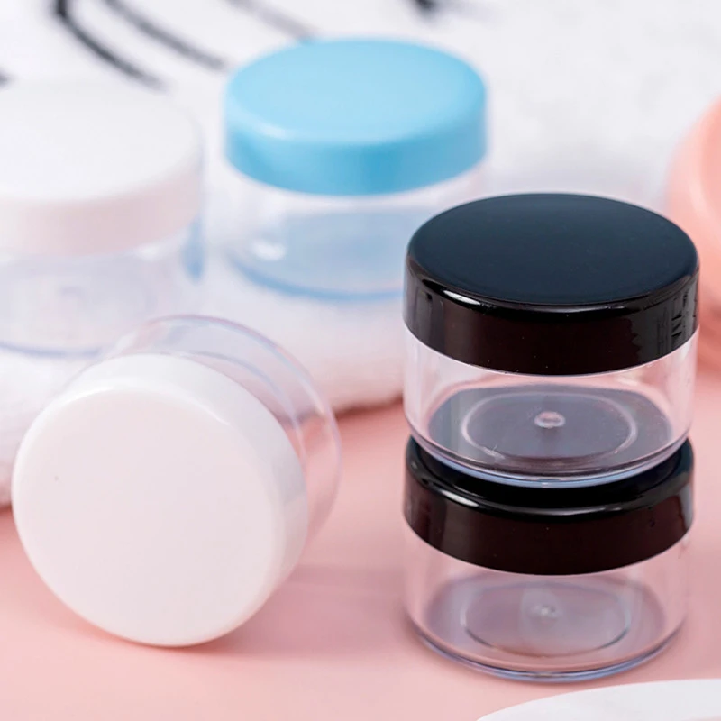10G 15G 30G Small Clear Cream Jar Plastic Pot Box Mini Transparent Cosmetic Sample Container With Lids In Stock