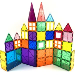 120 Pcs magnetic tiles new design building blocks learning magnetic building tiles for kids 3D Magnetic Block Building toys