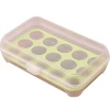 15 Egg collision-proof refrigerator containing egg tray sub-grid plastic crisper box  Household four-color portable egg grid