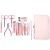 Import 18pcs Manicure Set With Ripple PU leather case, Travel Mini Nail Clippers Kit Pedicure Care Tools, Stainless Steel Grooming kit from China