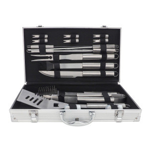 19PCS Barbecue Tool Set with utensils set stainless tube handle steel bbq accessories s
