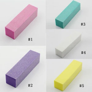 1Pc Cuboid Shape Grinding Sanding Block Buffer Colored Nail File Manicure Nail Buffer Random Color