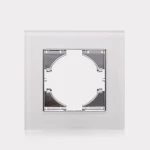 2 gang white color toughened glass panel wall switch panel